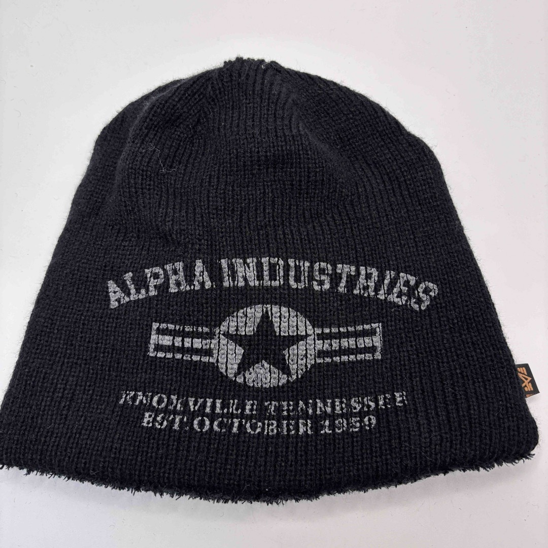 ALPHA INDUSTRIES(アルファインダストリーズ)のアルファインダストリーズ リバーシブル　ニット帽　ビーニー キャップ　帽子 メンズの帽子(ニット帽/ビーニー)の商品写真