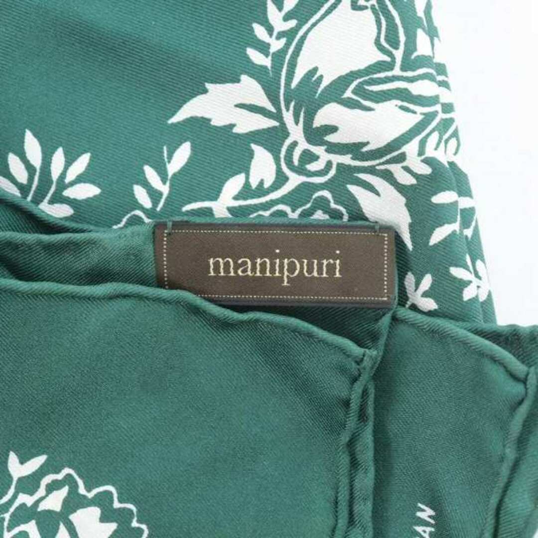 other(アザー)のマニプリ manipuri スカーフ チーフ 花柄 絹 シルク 緑 グリーン 白 レディースのファッション小物(バンダナ/スカーフ)の商品写真