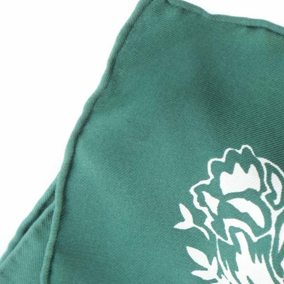 other(アザー)のマニプリ manipuri スカーフ チーフ 花柄 絹 シルク 緑 グリーン 白 レディースのファッション小物(バンダナ/スカーフ)の商品写真