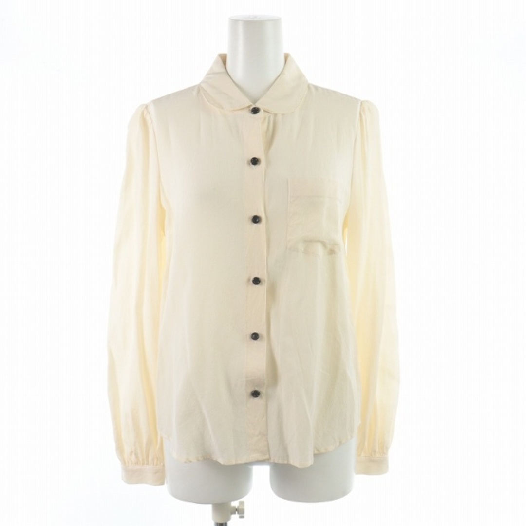 ケイトスペード シャツ ブラウス ラウンドカラー 長袖 絹 XS アイボリー レディースのトップス(シャツ/ブラウス(長袖/七分))の商品写真