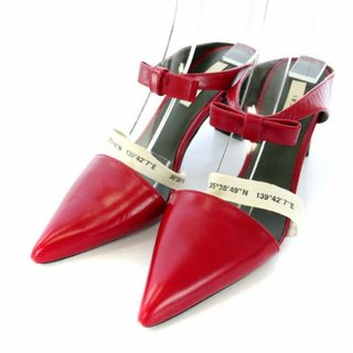 アメリヴィンテージ(Ameri VINTAGE)のアメリヴィンテージ LOGO BELT POINTED PUMPS XS(ハイヒール/パンプス)