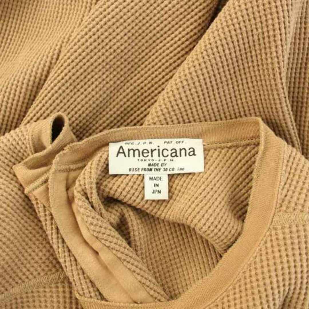 AMERICANA(アメリカーナ)のアメリカーナ Tシャツ カットソー 長袖 クルーネック ワッフル サーマル 茶 レディースのトップス(カットソー(長袖/七分))の商品写真