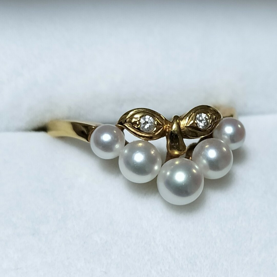 MIKIMOTO - ミキモト ダイヤモンド×ベビーパール リング K18YG MIKIMOTO - ミキモト ダイヤモンド×ベビーパール リング K18YG
