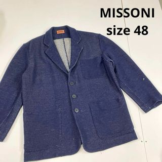 ミッソーニ(MISSONI)のMISSONI テーラード　ジャケット　ニット　48 古着(テーラードジャケット)