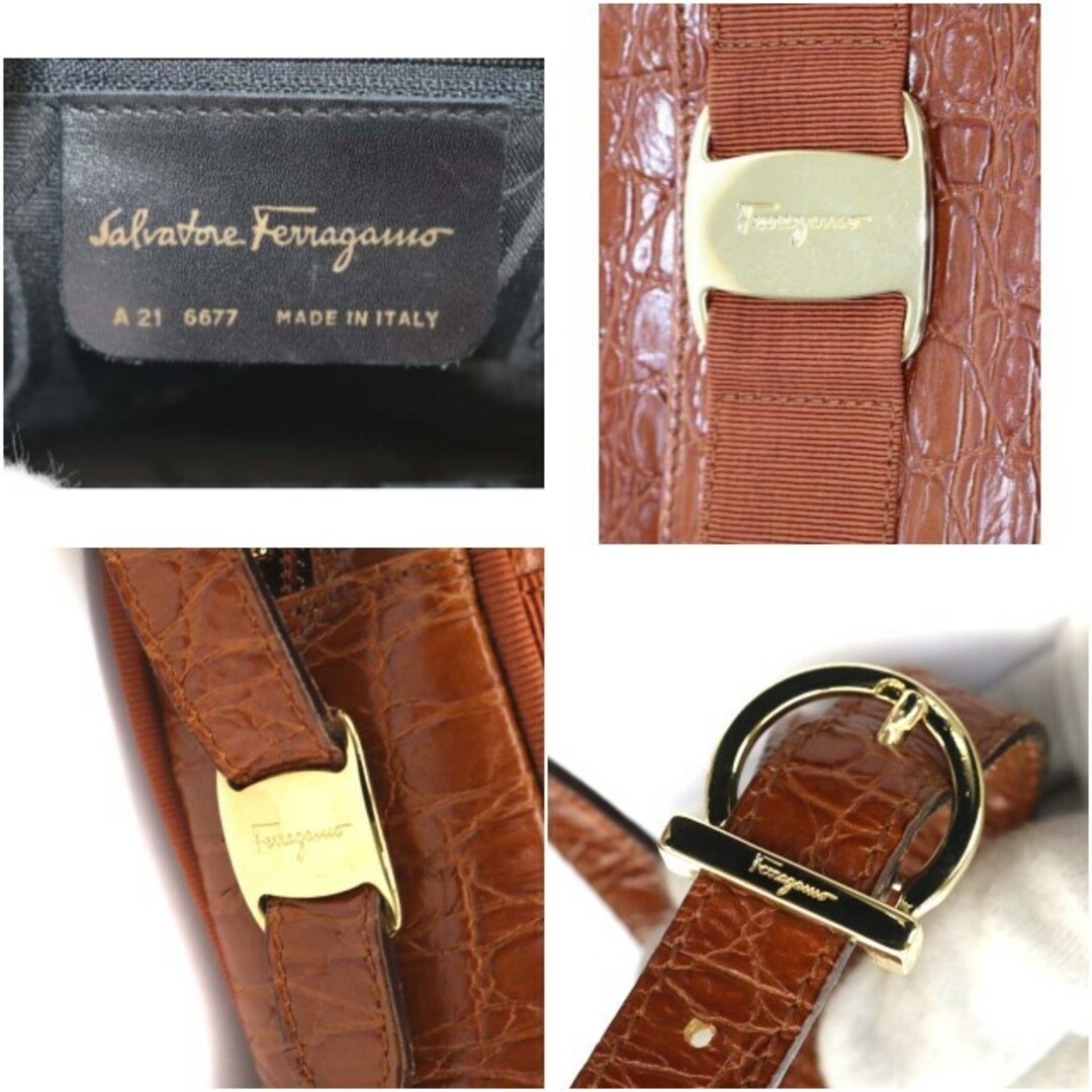 Salvatore Ferragamo(サルヴァトーレフェラガモ)のサルヴァトーレフェラガモ ショルダーバッグ 茶色 A21 6677 レディースのバッグ(ショルダーバッグ)の商品写真