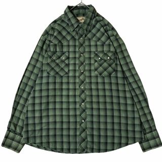 ラングラー(Wrangler)のラングラー チェック柄 ウエスタン長袖シャツ 両胸ポケット 薄手 r63①(シャツ)