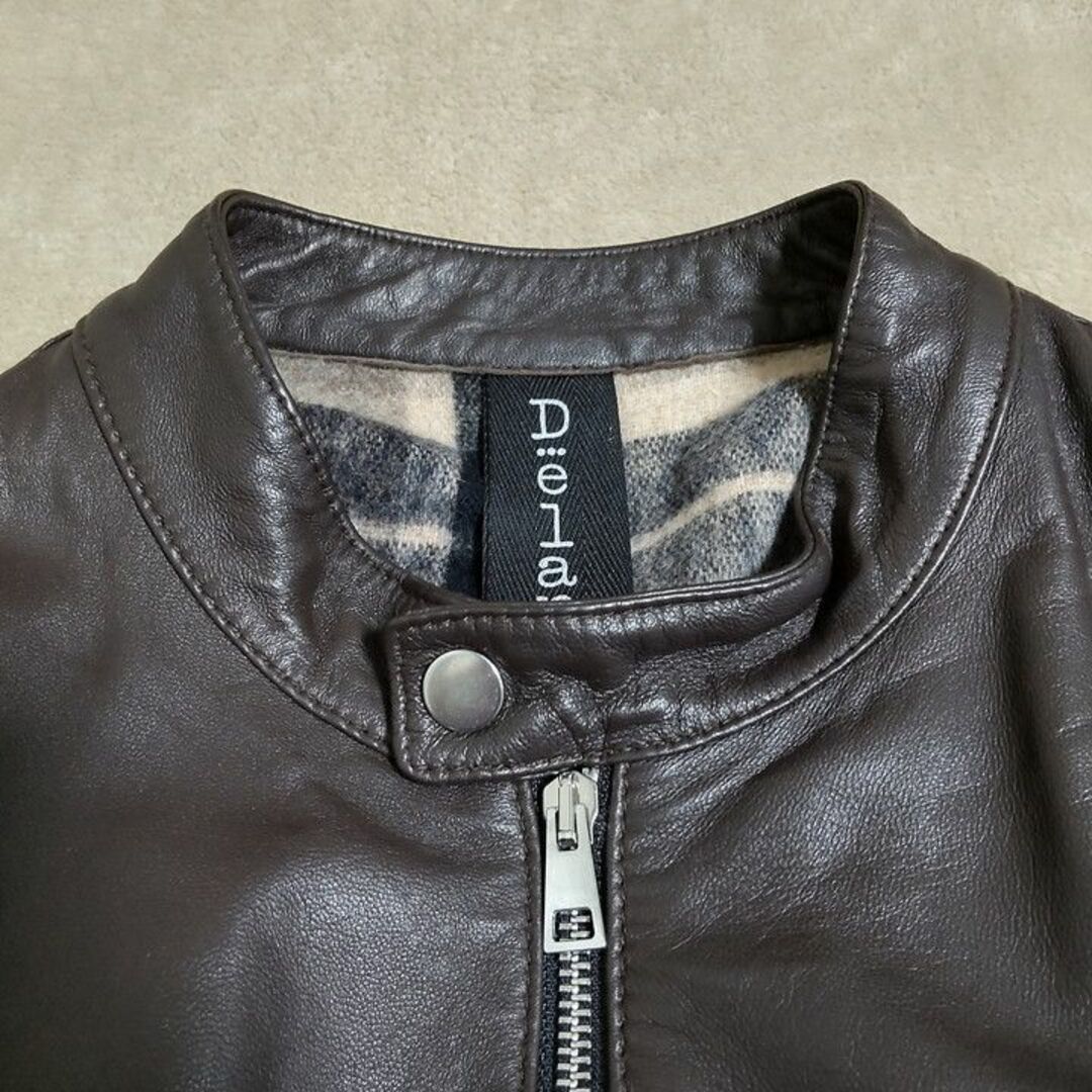 EMMETI(エンメティ)の新品 Delan デラン サイズ54 ダークブラウン GIULIANO BIS メンズのジャケット/アウター(ライダースジャケット)の商品写真
