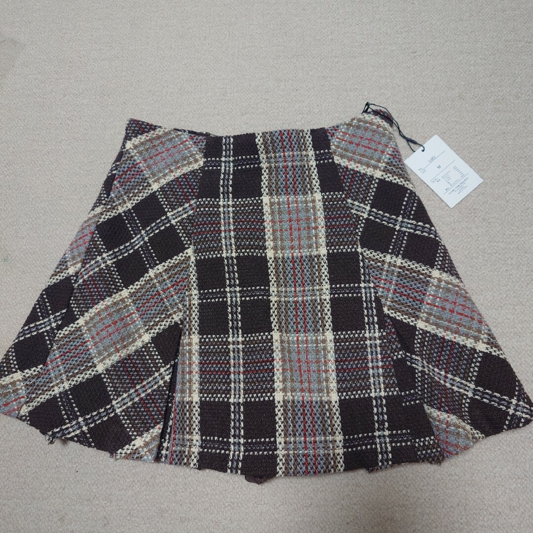 GRL(グレイル)のグレイル　インパン裏地付きチェック柄プリーツスカート[tu963]　ブラウン レディースのスカート(ミニスカート)の商品写真