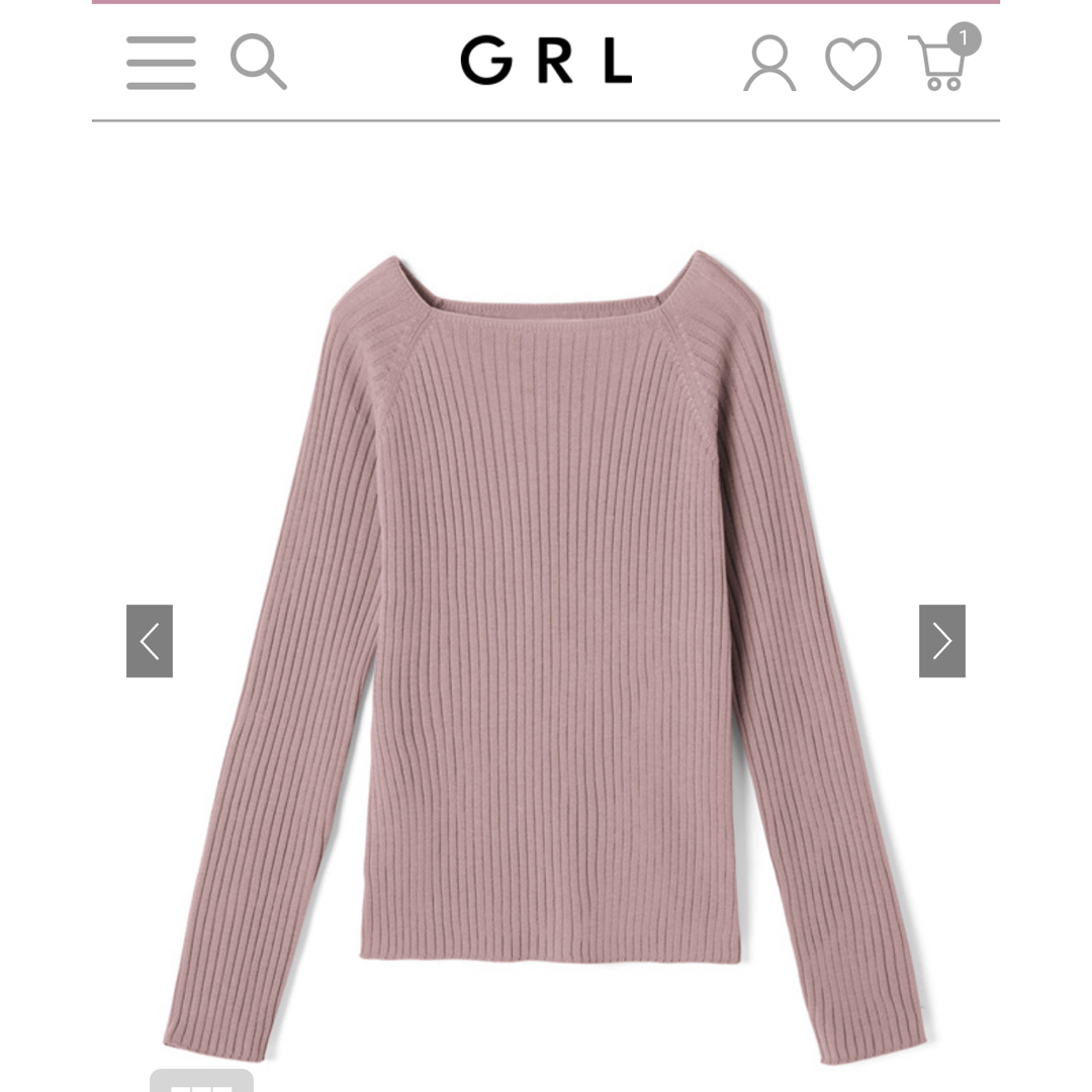 GRL(グレイル)のグレイル  スクエアネックリブニットトップス[rut072] レディースのトップス(ニット/セーター)の商品写真