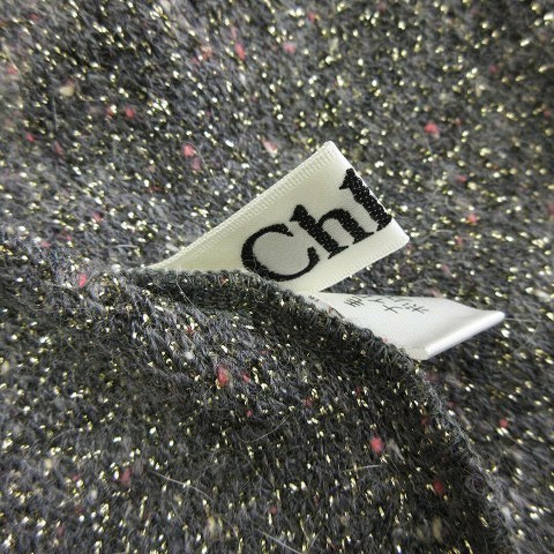Chloe(クロエ)のクロエ セットアップ カットソー スカート 半袖 ニット ラメ混 グレー系 40 レディースのトップス(カットソー(半袖/袖なし))の商品写真