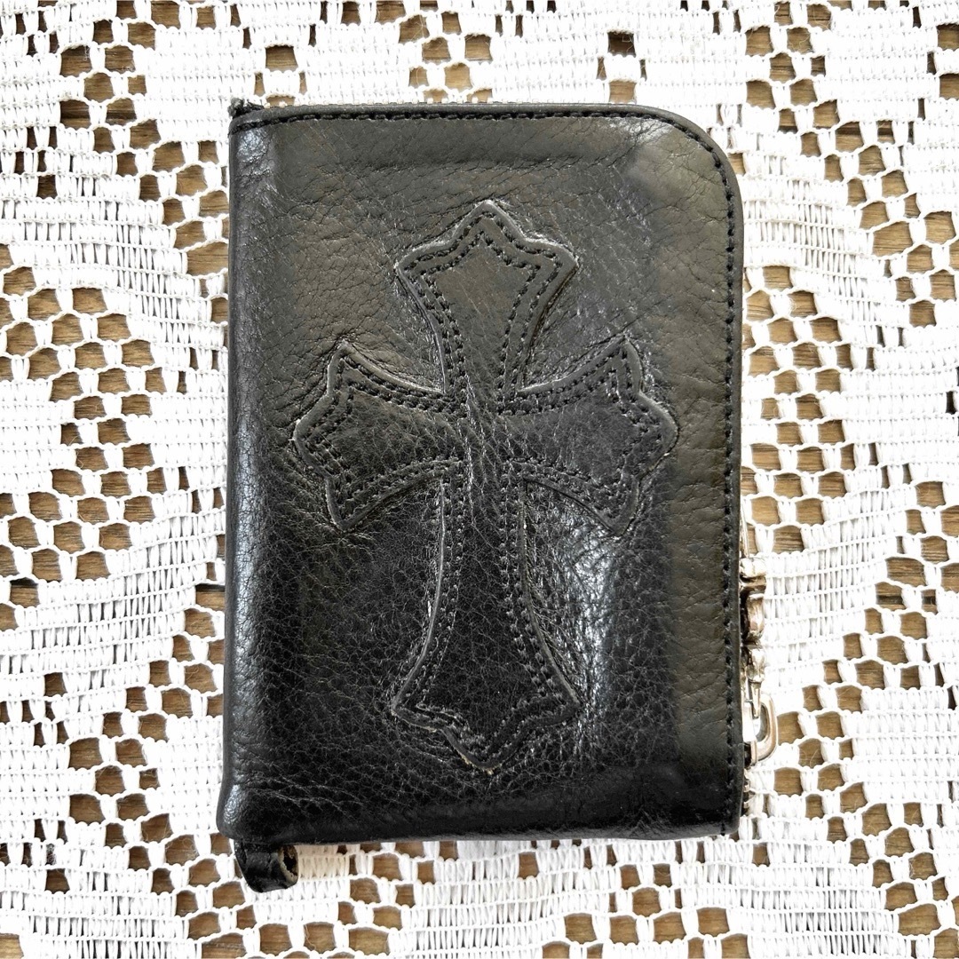 Chrome Hearts(クロムハーツ)のクロムハーツ TINY ZIP/タイニージップ クロスパッチレザーウォレット財布 メンズのファッション小物(コインケース/小銭入れ)の商品写真