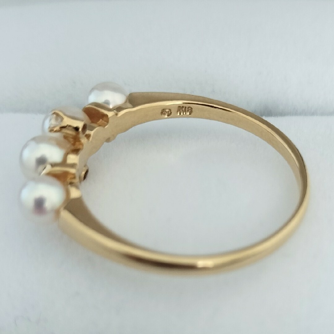 MIKIMOTO(ミキモト)のミキモト ダイヤモンド×ベビーパール リング K18YG 2.1g レディースのアクセサリー(リング(指輪))の商品写真