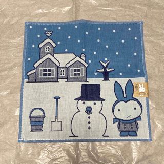 ミッフィー(miffy)の新品☆ミッフィー 雪だるま ガーゼハンカチ☆ブルー(ハンカチ)