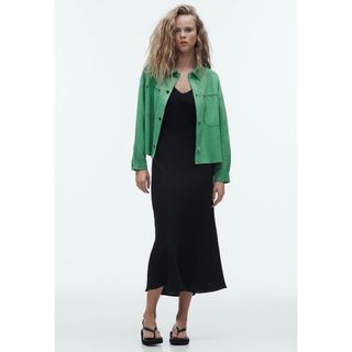 ザラ(ZARA)の【SALE】ZARA フェイクスエードジャケット　クロップドジャケット(その他)