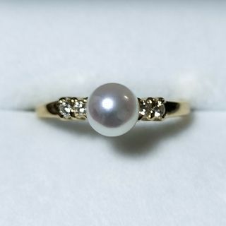 ミキモト(MIKIMOTO)のミキモト ダイヤモンド×ベビーパール リング K18YG 5.8mm  2.3g(リング(指輪))