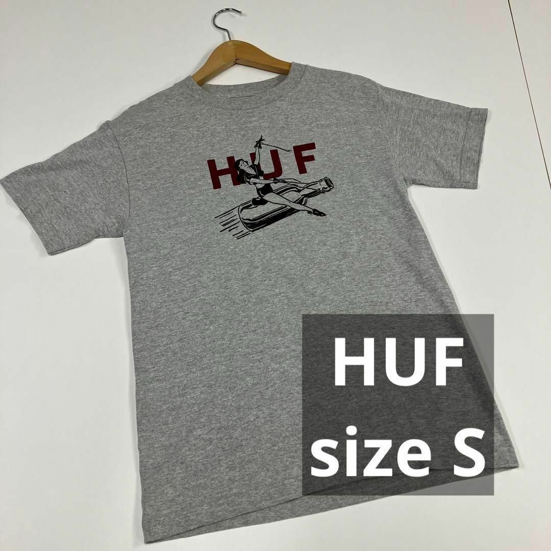 HUF(ハフ)のHUF ハフ　Tシャツ　グレー　S レディ　ビン　ロデオ　古着 メンズのトップス(Tシャツ/カットソー(半袖/袖なし))の商品写真