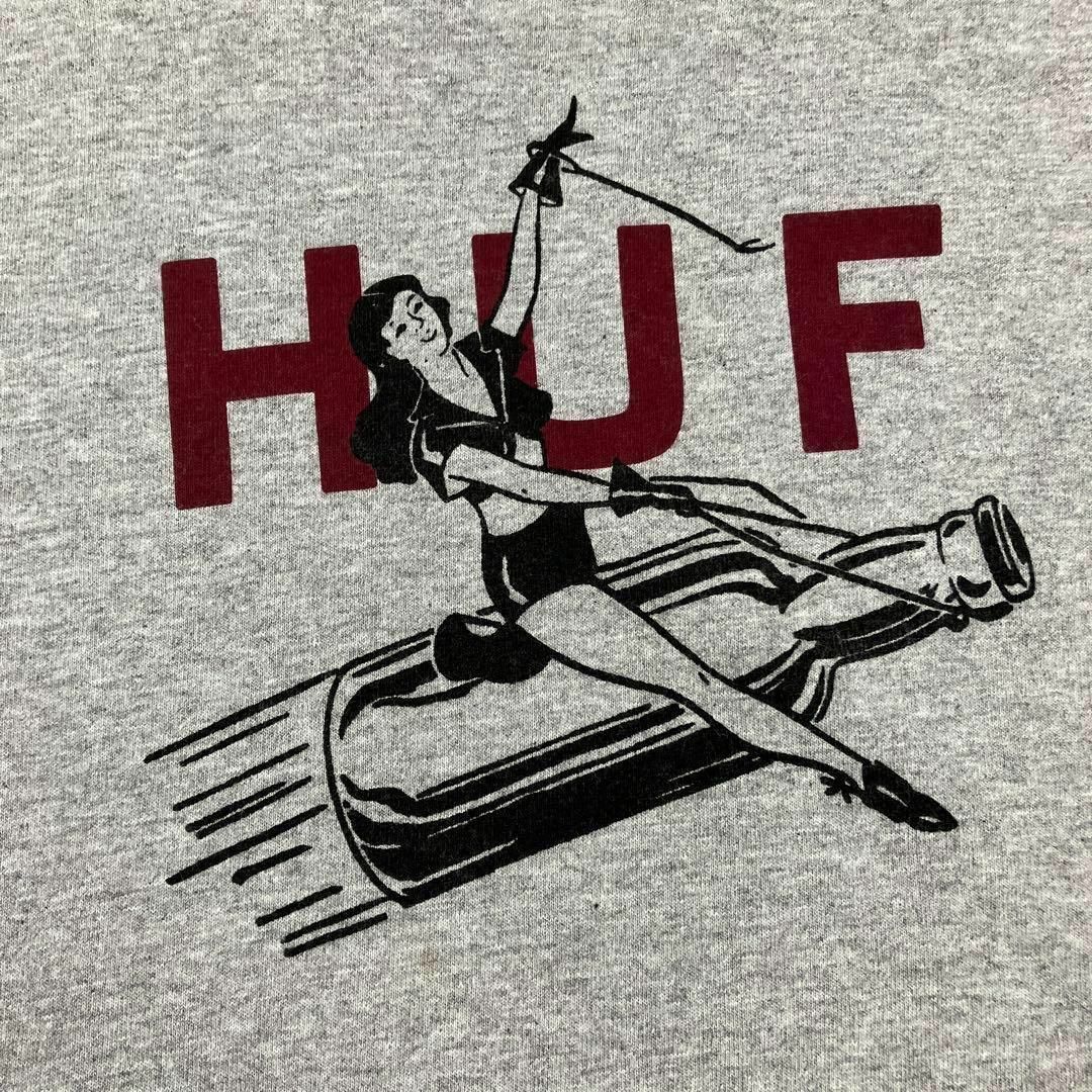 HUF(ハフ)のHUF ハフ　Tシャツ　グレー　S レディ　ビン　ロデオ　古着 メンズのトップス(Tシャツ/カットソー(半袖/袖なし))の商品写真