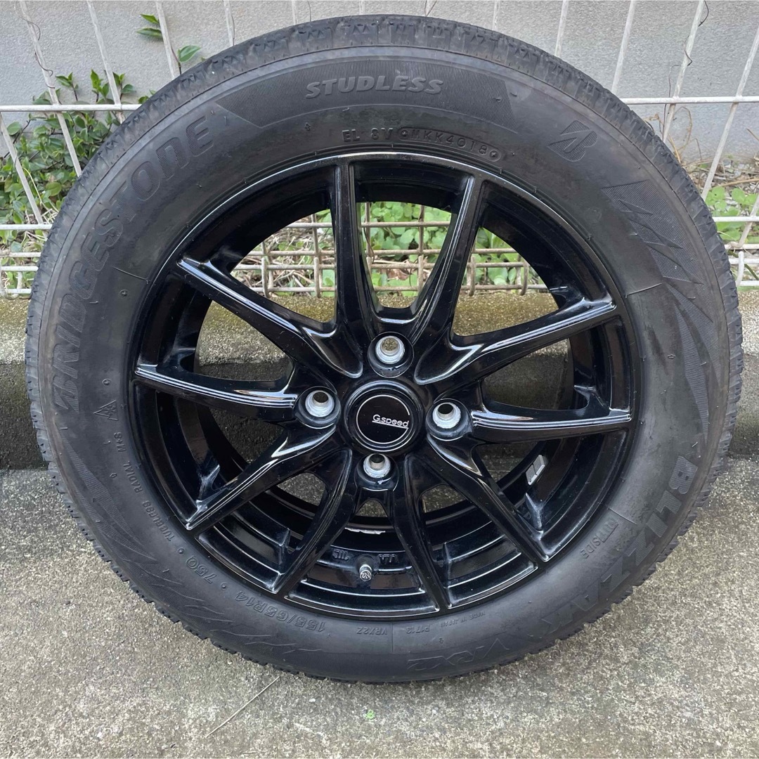 BRIDGESTONE(ブリヂストン)のブリヂストン　ブリザックVRX2 155/65R14  スタッドレスタイヤアルミ 自動車/バイクの自動車(タイヤ・ホイールセット)の商品写真