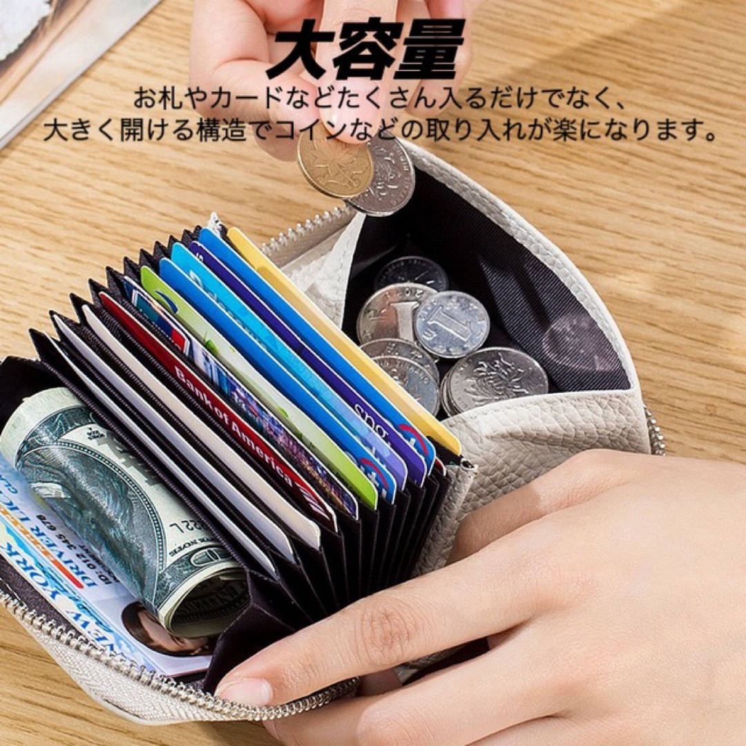 ミニ財布 カードケース  PUレザー 小銭入れ コイン入れ コンパクト ブラック メンズのファッション小物(コインケース/小銭入れ)の商品写真