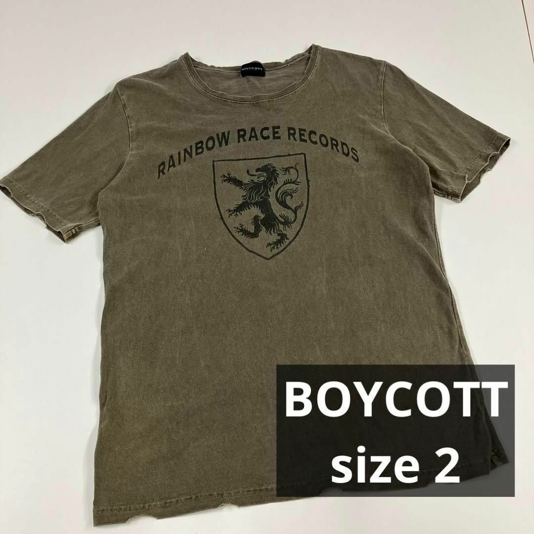 BOYCOTT(ボイコット)のBOYCOTT ボイコット　Tシャツ　ダメージ加工　フェード　古着　カットソー メンズのトップス(Tシャツ/カットソー(半袖/袖なし))の商品写真