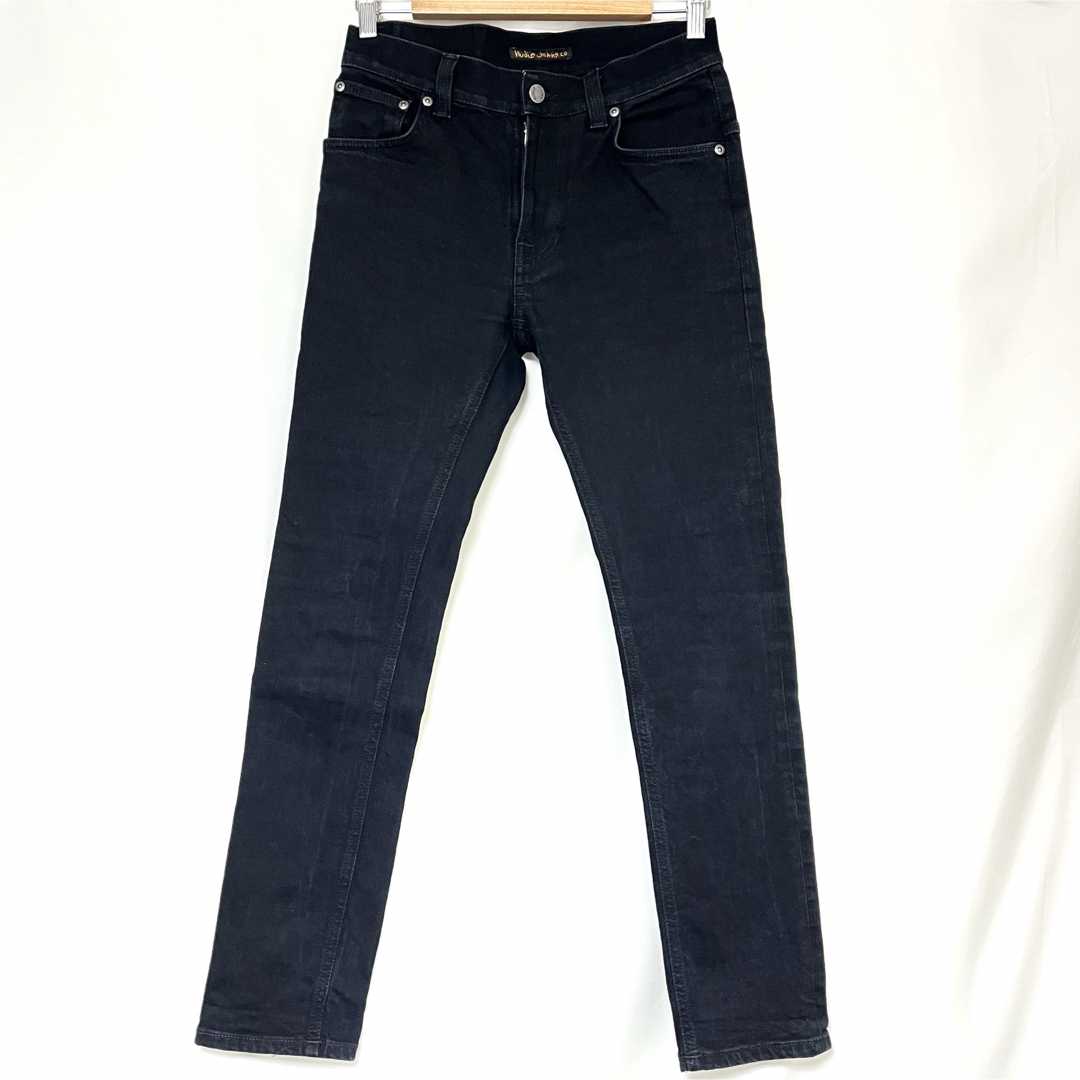 Nudie Jeans(ヌーディジーンズ)のBEAMS×Nudie jeans 別注　アシメントリー　ブラックデニム　W30 メンズのパンツ(デニム/ジーンズ)の商品写真