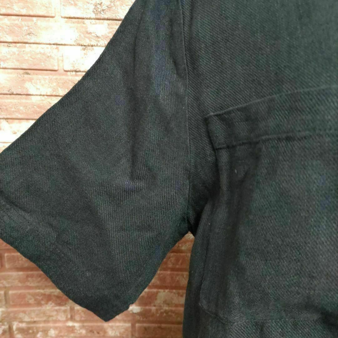 nano・universe(ナノユニバース)のナノユニバース リネン100％ ビックシルエット 半袖シャツ 黒 38 レディースのトップス(シャツ/ブラウス(半袖/袖なし))の商品写真