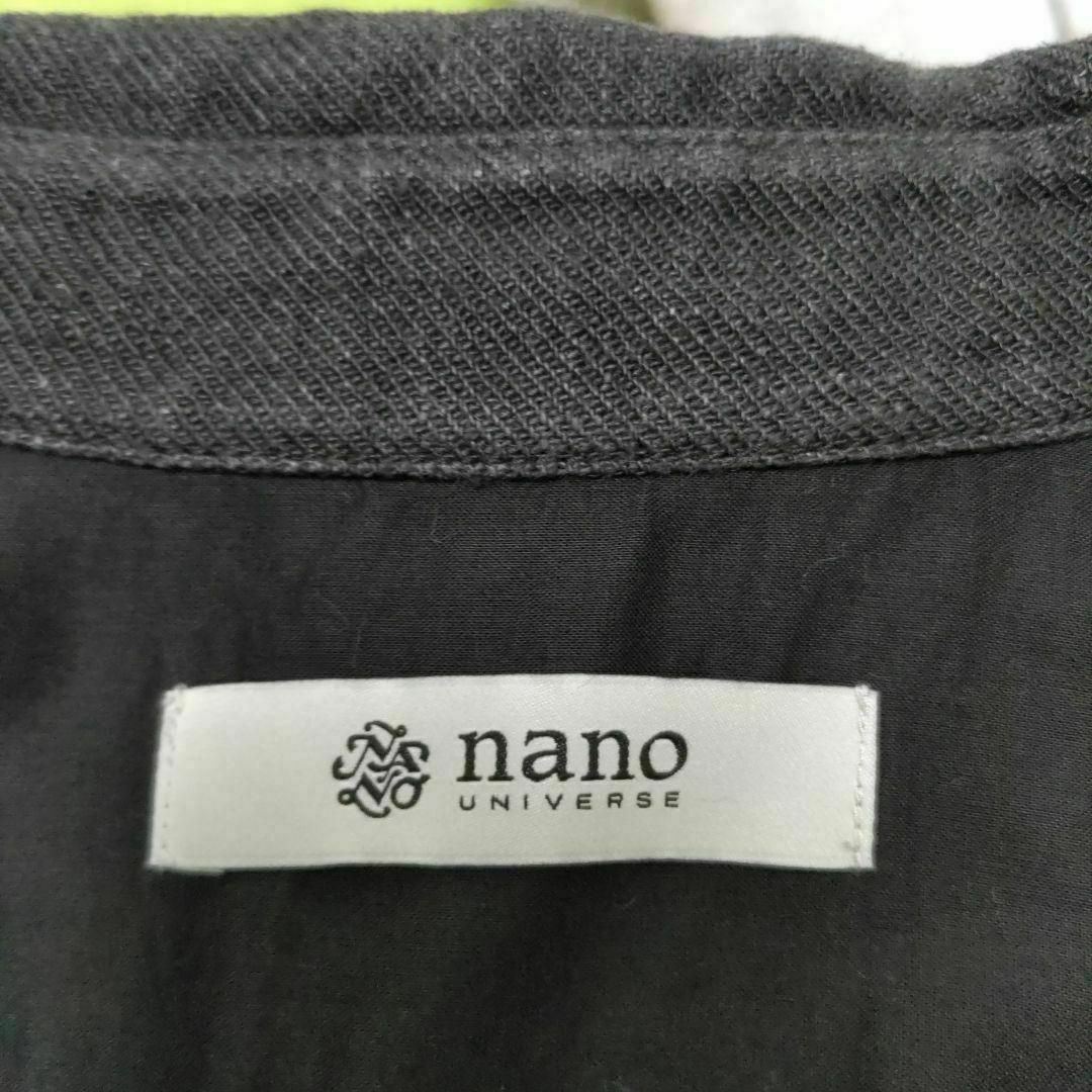 nano・universe(ナノユニバース)のナノユニバース リネン100％ ビックシルエット 半袖シャツ 黒 38 レディースのトップス(シャツ/ブラウス(半袖/袖なし))の商品写真