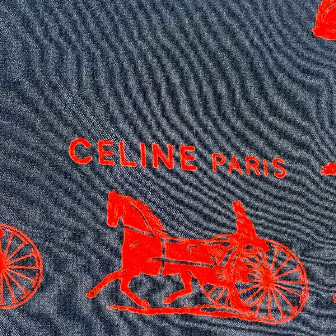 celine(セリーヌ)の★CELINE★ スカーフ 馬車 ネイビー レッド レディースのファッション小物(バンダナ/スカーフ)の商品写真