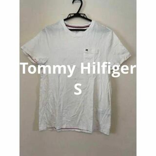 トミーヒルフィガー(TOMMY HILFIGER)のtommy hilfiger トミーヒルフィガー Tシャツ ホワイト S メンズ(Tシャツ/カットソー(半袖/袖なし))