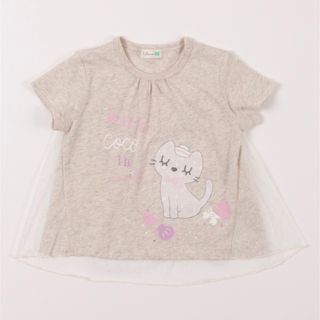 ニットプランナー(KP)の【新品】KP cocoちゃんアップリケ付き後水玉チュール切替えTシャツ  100(Tシャツ/カットソー)