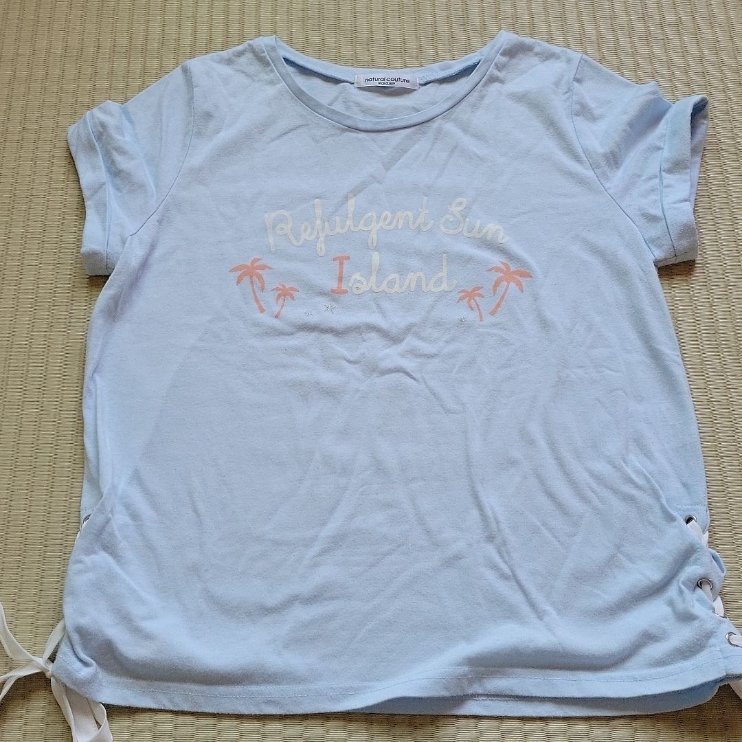 natural couture(ナチュラルクチュール)のナチュラルクチュール　半袖Tシャツ　ブルー レディースのトップス(Tシャツ(半袖/袖なし))の商品写真