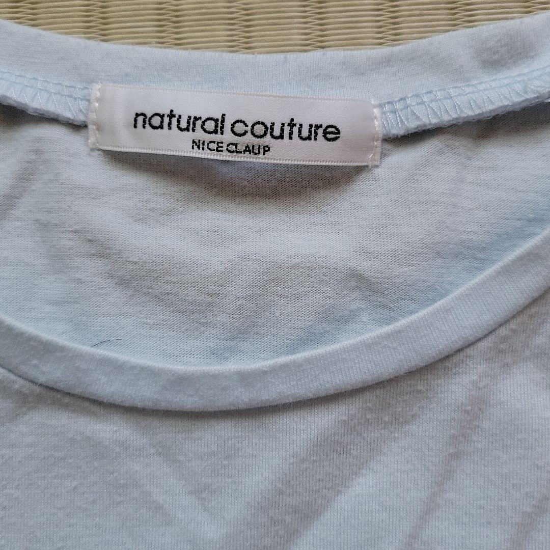 natural couture(ナチュラルクチュール)のナチュラルクチュール　半袖Tシャツ　ブルー レディースのトップス(Tシャツ(半袖/袖なし))の商品写真