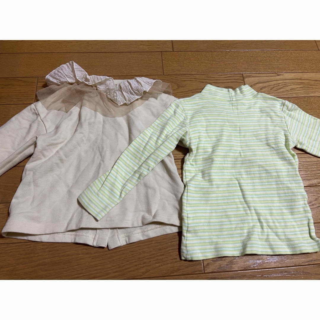 カーディガン、タートルネックトップス 100cm 2枚セット キッズ/ベビー/マタニティのキッズ服女の子用(90cm~)(カーディガン)の商品写真