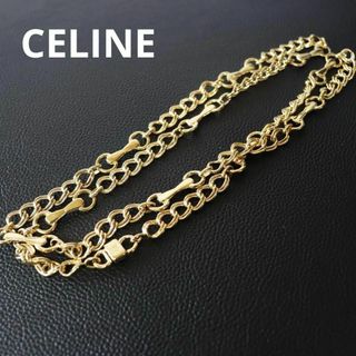 極美品 CELINE ロングネックレス ホースビット ゴールド ヴィンテージCELINE