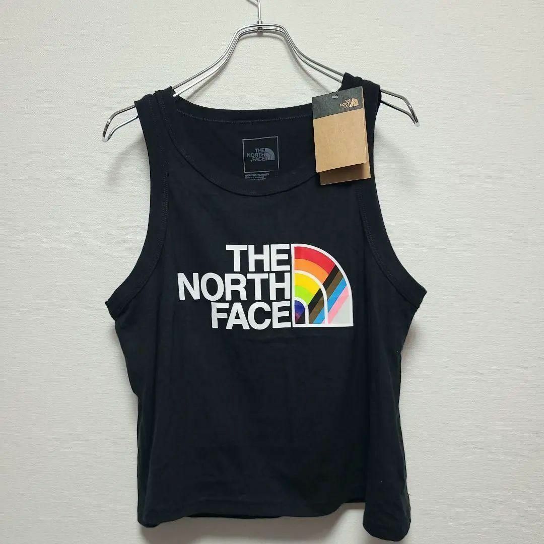 THE NORTH FACE(ザノースフェイス)のXL ノースフェイス タンクトップ レインボー 黒 ロゴ ハーフドーム アメリカ メンズのトップス(タンクトップ)の商品写真