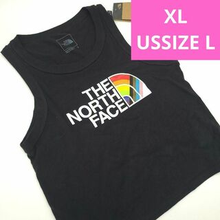 ザノースフェイス(THE NORTH FACE)のXL ノースフェイス タンクトップ レインボー 黒 ロゴ ハーフドーム アメリカ(タンクトップ)