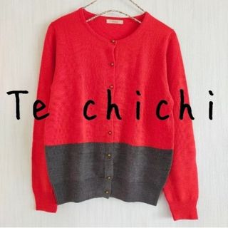 テチチ(Techichi)のTe chichi テチチ 金ボタン バイカラー カーディガン(カーディガン)