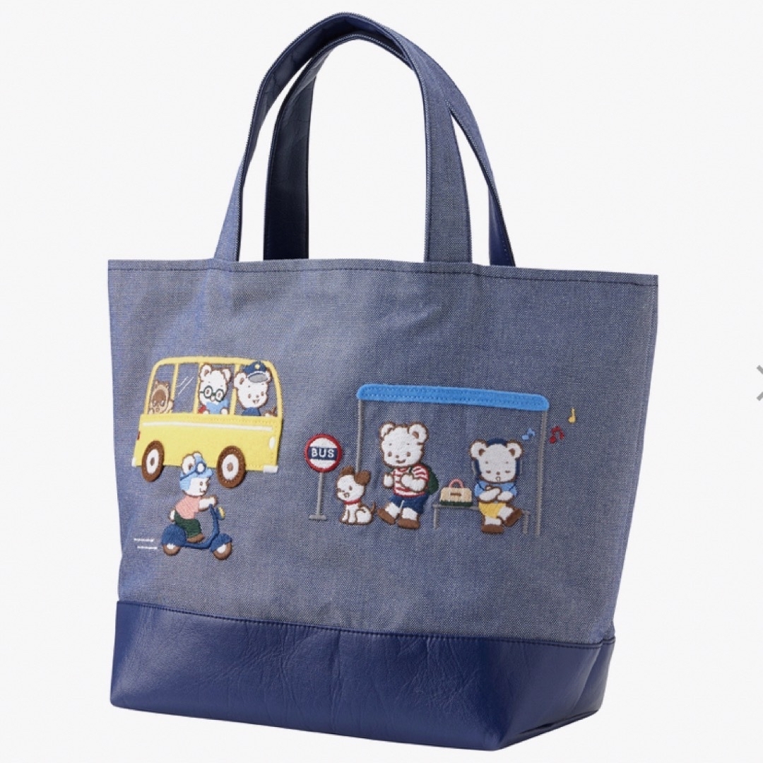 familiar - 【完売品】☆ファミリア マチ付き デニム トート familiar - 【完売品】☆ファミリア マチ付き デニム トート
