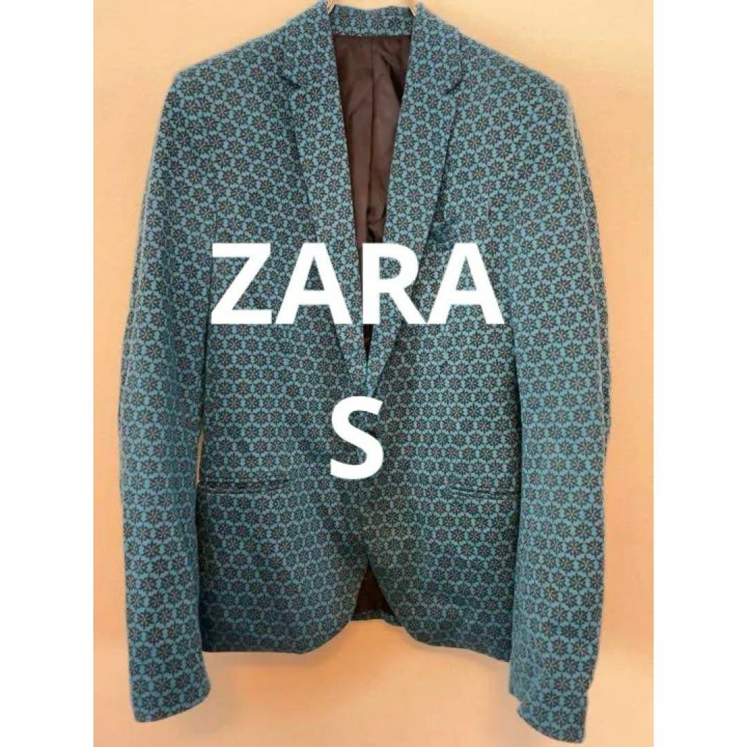 ZARA(ザラ)のZARA MAN テーラードジャケット ブルー 総柄 メンズ トルコ製 メンズのジャケット/アウター(テーラードジャケット)の商品写真