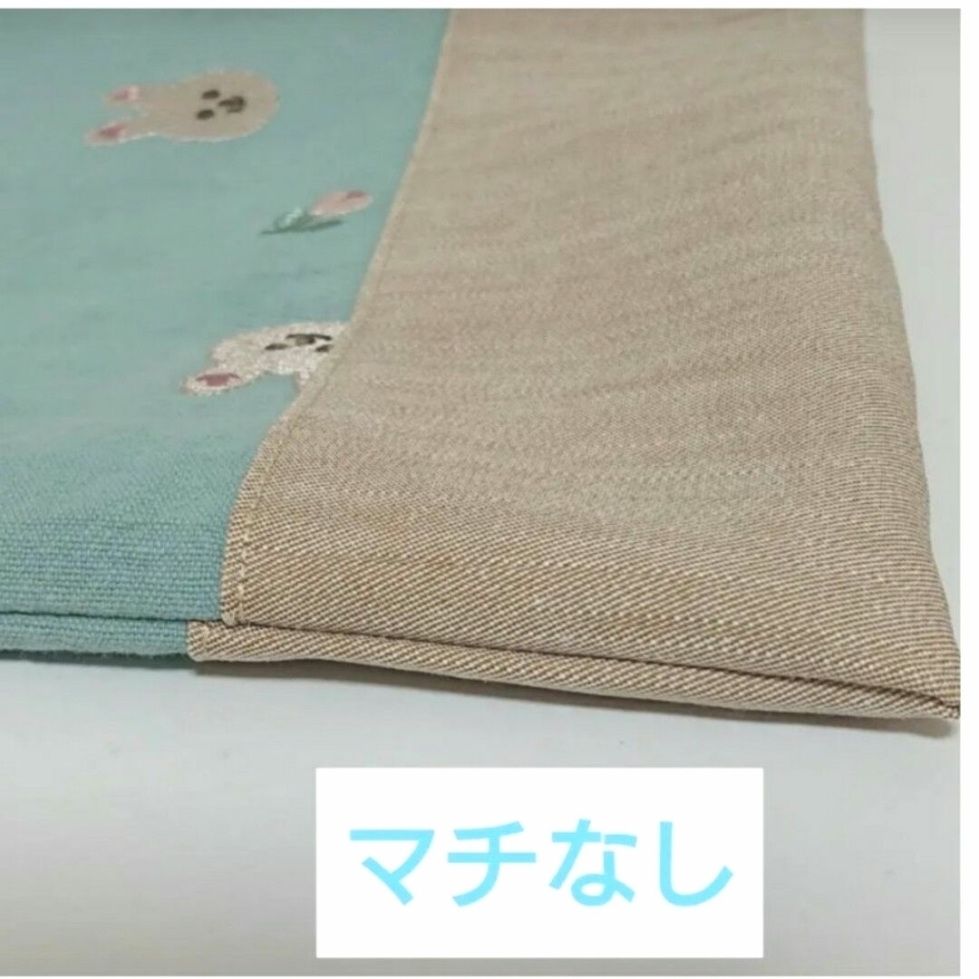 ①ハンドメイド/レッスンバッグ&シューズ入れ/刺繍生地/デニム/ブロード/うさぎ キッズ/ベビー/マタニティのこども用バッグ(通園バッグ)の商品写真