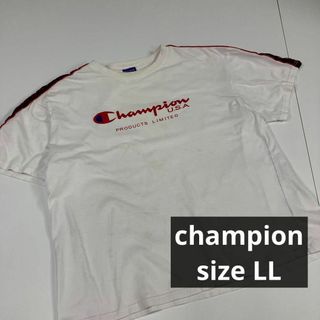 チャンピオン(Champion)のチャンピオン　Tシャツ　ライン　ビッグサイズ　古着　00's デカロゴ(Tシャツ/カットソー(半袖/袖なし))