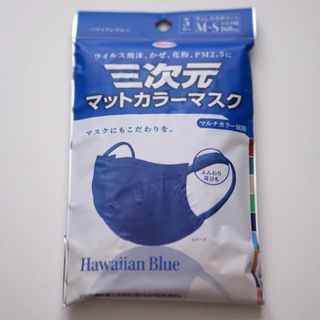 三次元マットカラーマスク すこし小さめMSサイズ ハワイアンブルー 5枚入(日用品/生活雑貨)