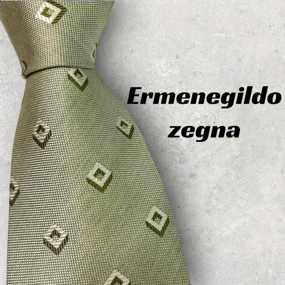 Ermenegildo Zegna(エルメネジルドゼニア)の【5948】美品！エルメネジルドゼニア　ネクタイ　カーキ系 メンズのファッション小物(ネクタイ)の商品写真