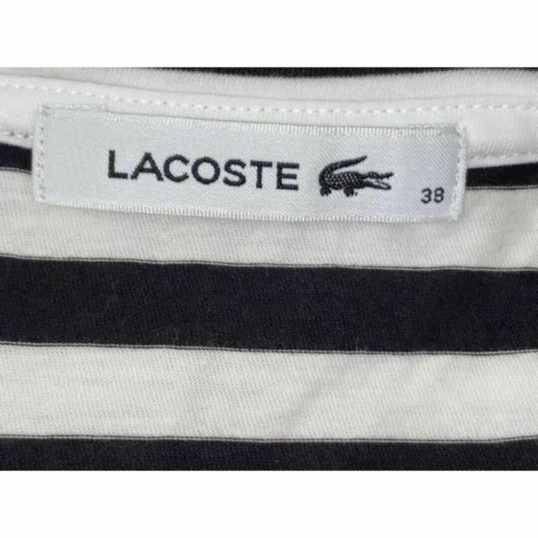 LACOSTE(ラコステ)のLACOSTE 半袖 Tシャツ 白黒ボーダー 日本製 レディース レディースのトップス(Tシャツ(半袖/袖なし))の商品写真