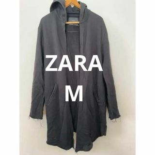 ザラ(ZARA)のZARA ザラ ロング パーカー スウェット モード系 ブラック サイズM(パーカー)