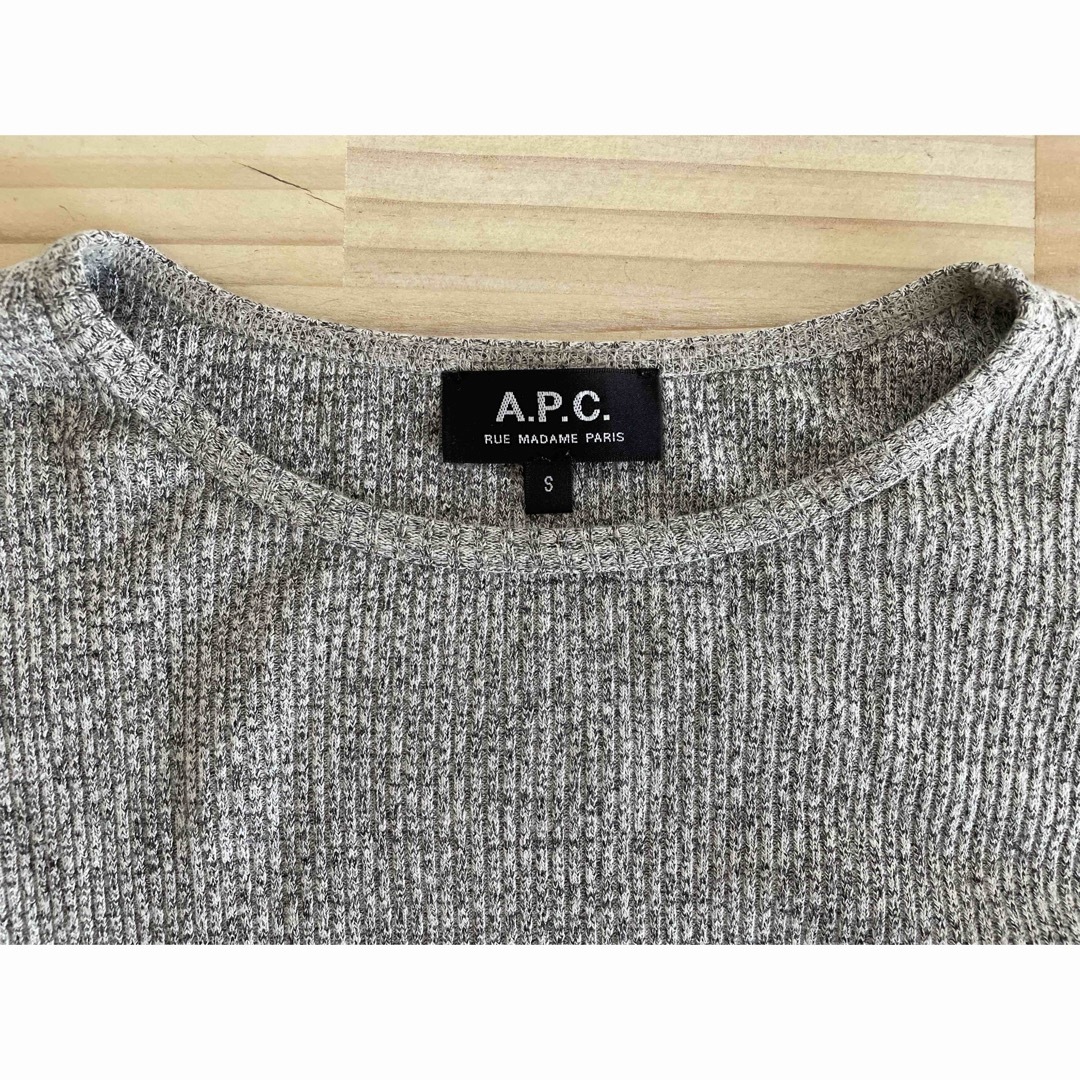 A.P.C(アーペーセー)のアーペーセー/A.P.C./トップス/ニット/カットソー/S/グレー×ホワイト レディースのトップス(ニット/セーター)の商品写真