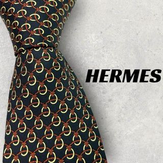 エルメス(Hermes)の【5923】美品ー良品！エルメス　ネクタイ　ブラック系.(ネクタイ)