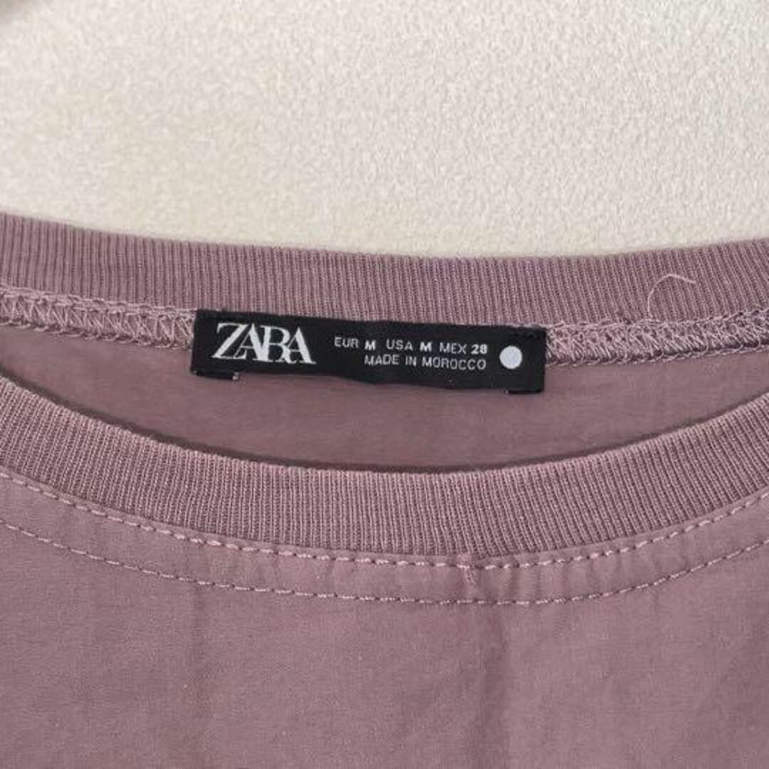 ZARA(ザラ)のZARA ザラ ロングTシャツ ショート丈 パープル サイズM レディース レディースのトップス(Tシャツ(長袖/七分))の商品写真
