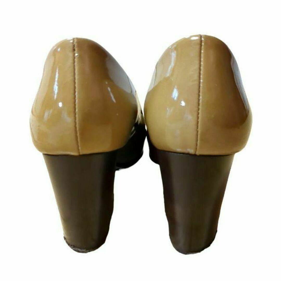 FABIO RUSCONI ハイヒール パンプス ベージュ 23cm 太ヒール レディースの靴/シューズ(ハイヒール/パンプス)の商品写真