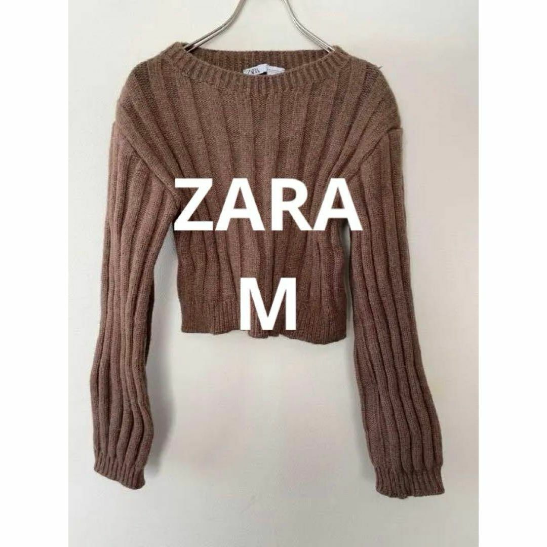 ZARA(ザラ)のZARA ザラ トップス ニット セーター ブラウン サイズM レーヨン レディースのトップス(ニット/セーター)の商品写真